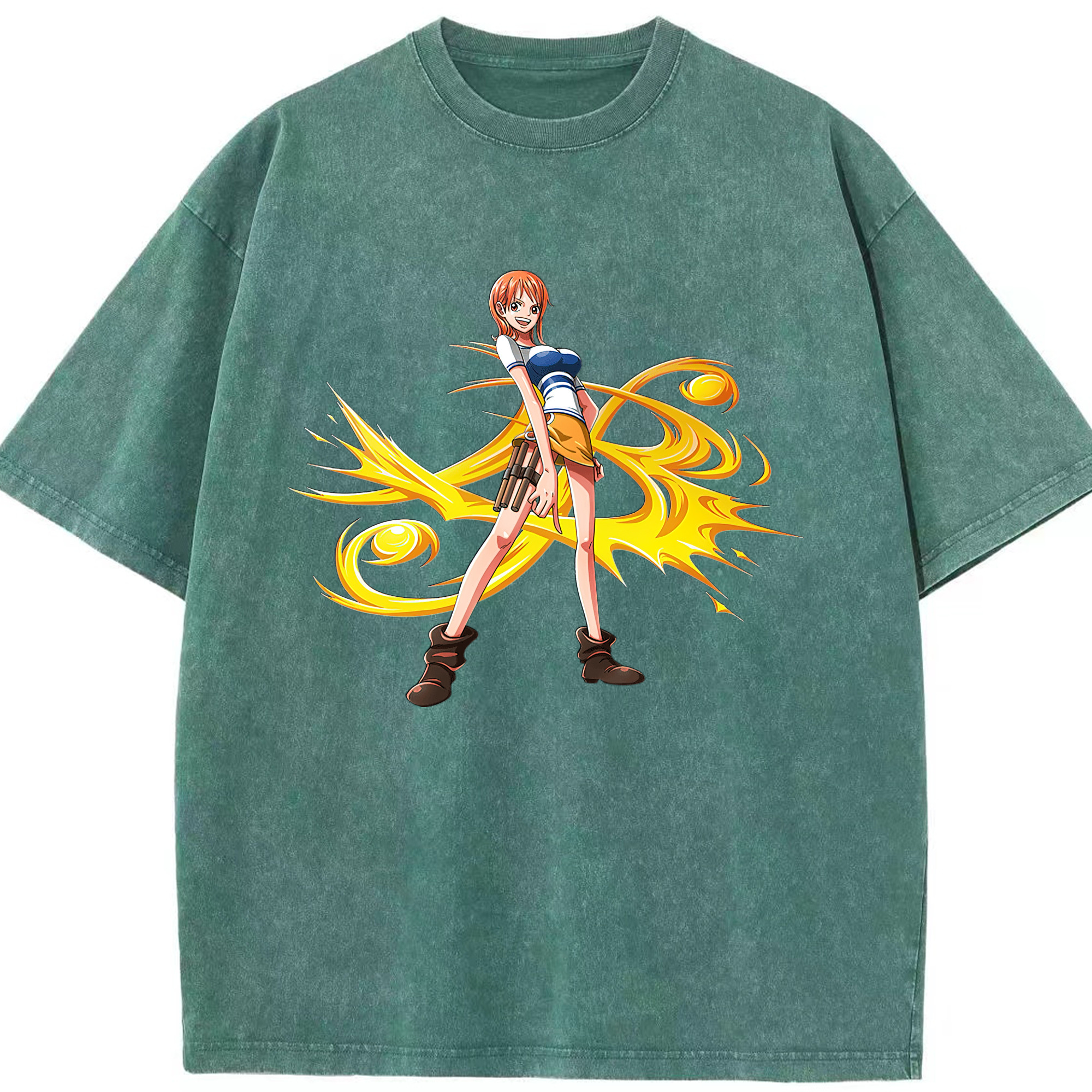 ワンピース ナミ ONE PIECE Nami 綿100% ヴィンテージ風 半袖Tシャツ（フロントプリント）